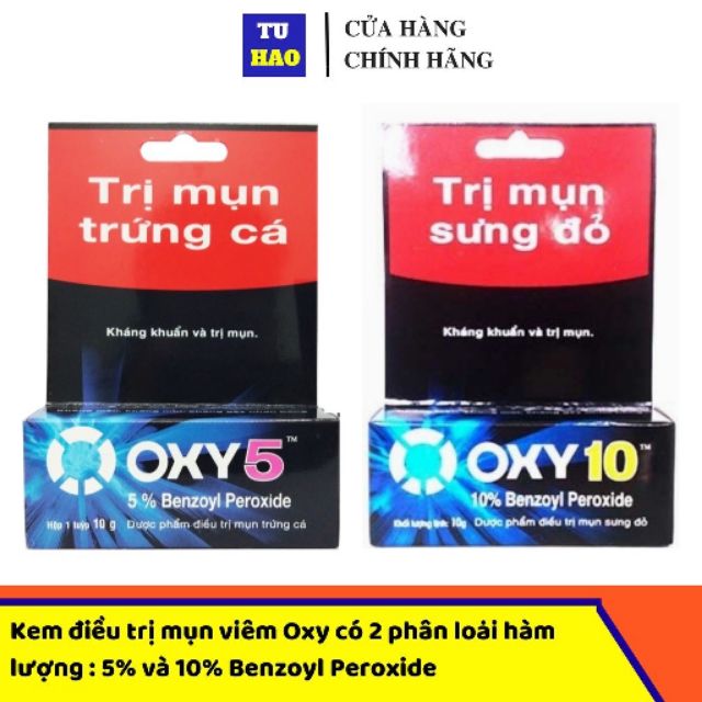 Kem bôi mụn Oxy5 và Oxy10