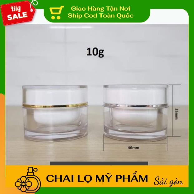 Hủ Đựng Kem ❤ SIÊU RẺ ❤ Hũ chiết mỹ phẩm tròn 5g,10g nắp trơn có lót đựng kem face, phụ kiện du lịch