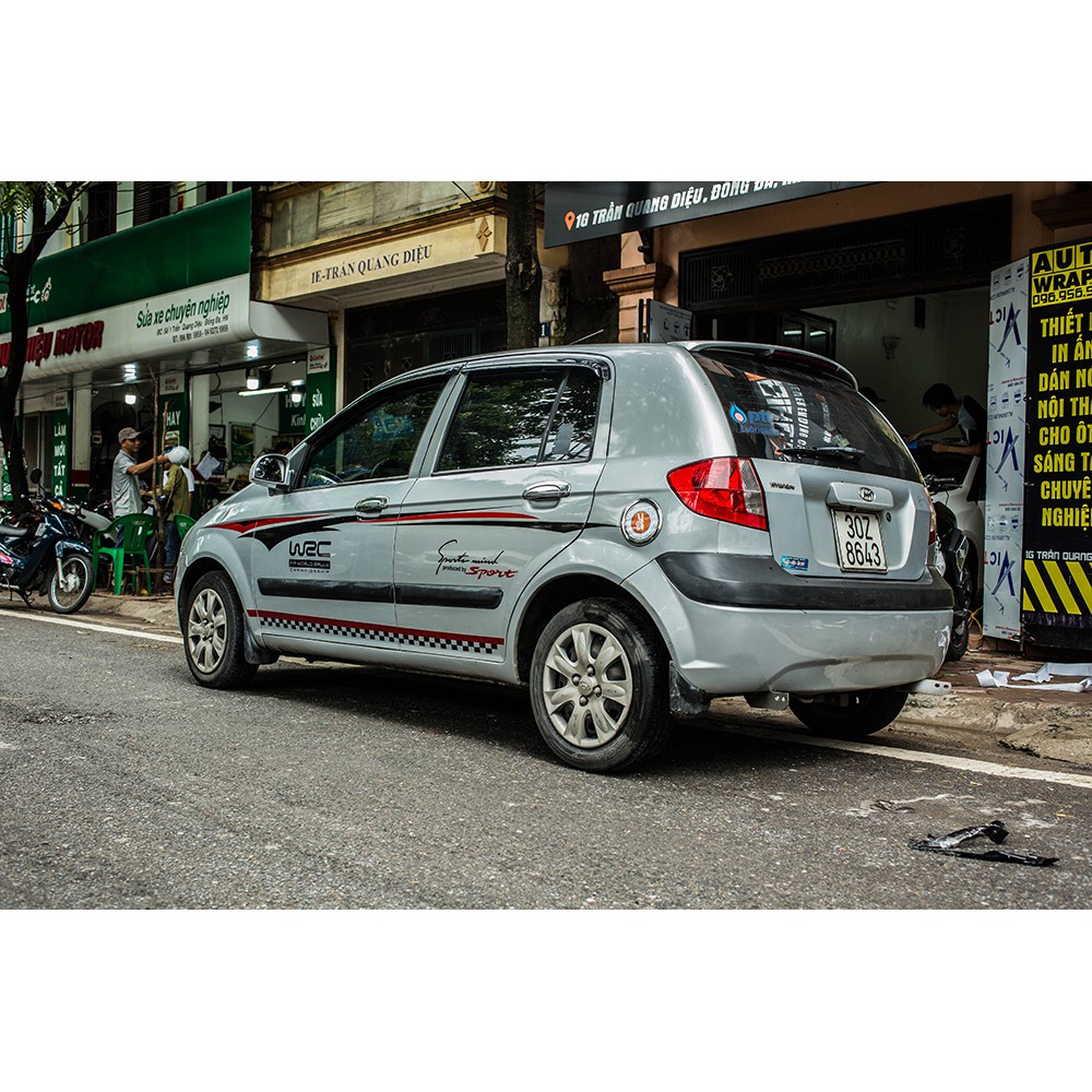 Tem họa tiết xe Getz Sport - Tem họa tiết ô tô Hyundai, tem dán sườn xe thể thao