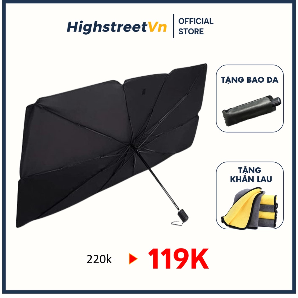 ⚡CAO CẤP⚡Ô Che Nắng Kính Lái Xe Ô Tô Densu Highstreet Vietnam - Dù Che Nắng