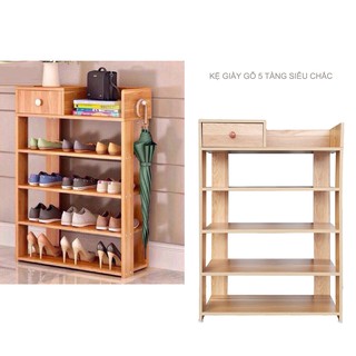 (HÌNH THẬT) Giá để giày, Kệ Giày, kệ giầy dép - Tủ giày gỗ 5 tầng SIÊU CHẮC 24x60x80cm
