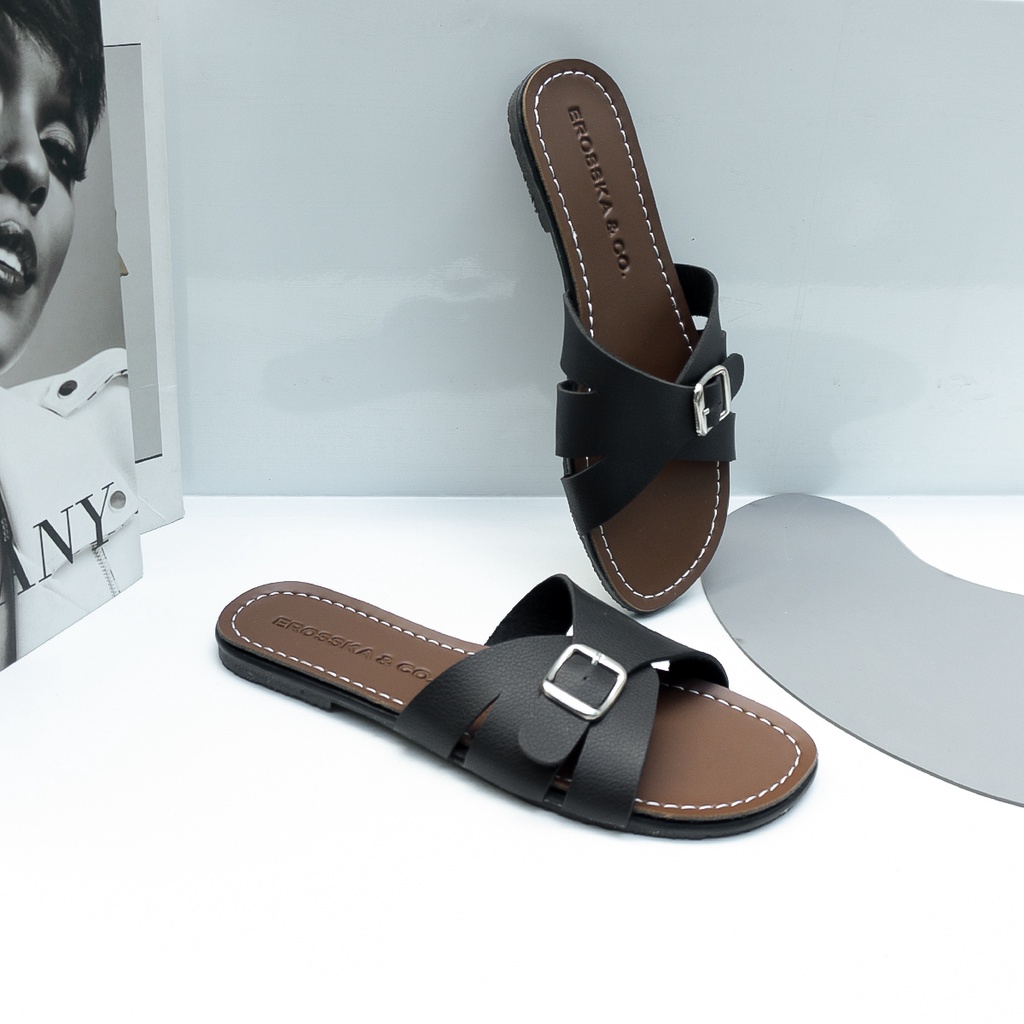 Dép đi biển thời trang Sunnieshoes & Erosska 2021 quai ngang khóa