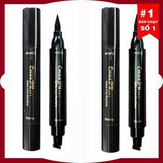 Bút kẻ mắt |FREE SHIP| Eyeliner dạng lỏng 2 trong 1 có đầu tem chống thấm nước lâu trôi