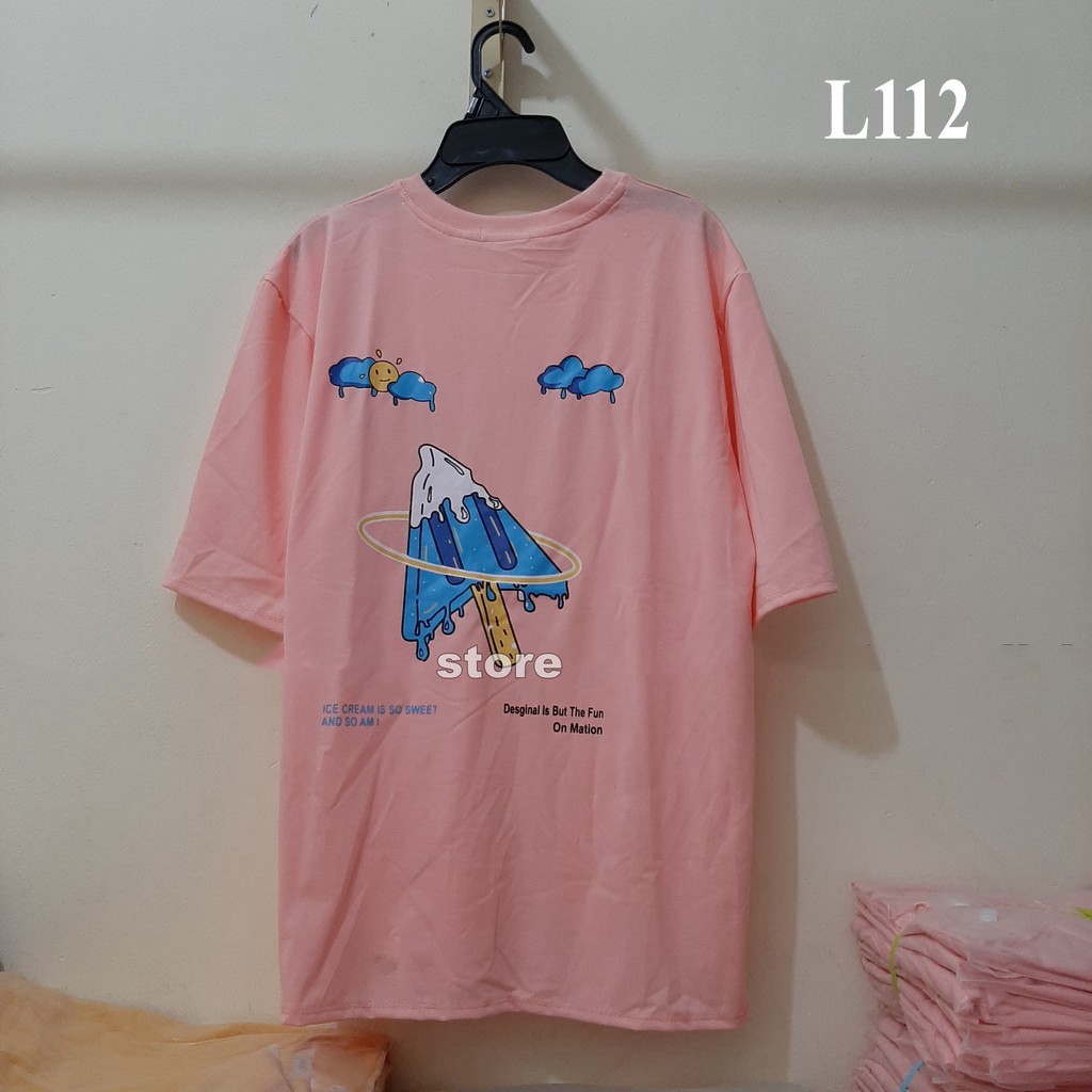 Áo thun 𝑭𝒓𝒆𝒆𝒔𝒉𝒊𝒑 Áo phông form rộng Unisex L112, mặc cặp, nhóm, lớp in CÂY THÔNG HÌNH QUE KEM chữ CLICK.