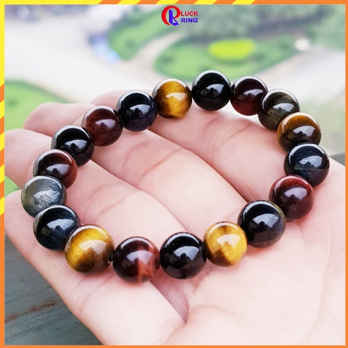 Vòng đá phong thủy cho nam nữ hợp mệnh kim mộc thủy hỏa thổ đa sắc Tặng dây và hạt dự phòng – Luck Ring