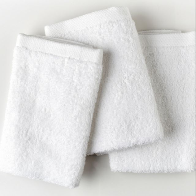 Khăn rửa mặt trắng khách sạn, nhà nghỉ, spa cotton dày dặn 30*50cm