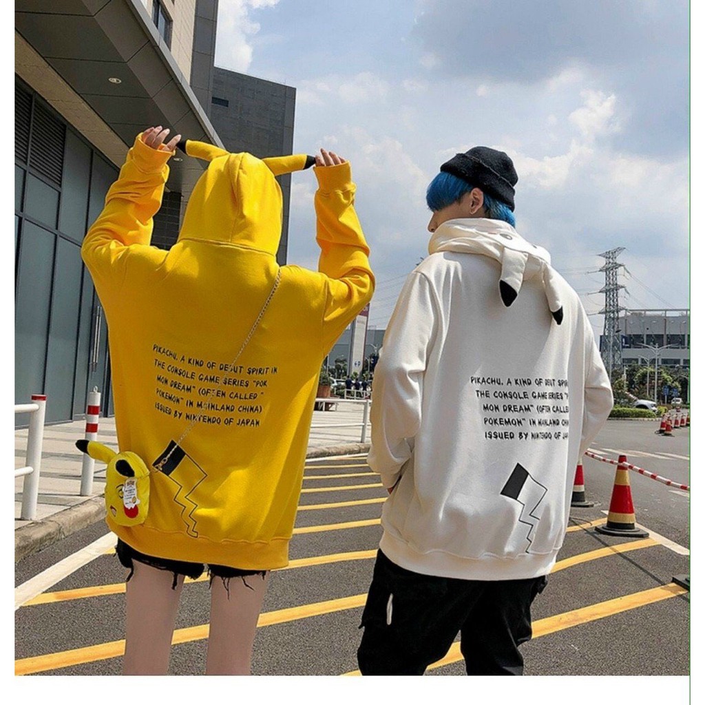 ÁO HOODIE NÓN CHUI TRÙM ĐẦU NAM NỮ UNISEX NAM NỮ, PIKACHU TIME PEACE | BigBuy360 - bigbuy360.vn