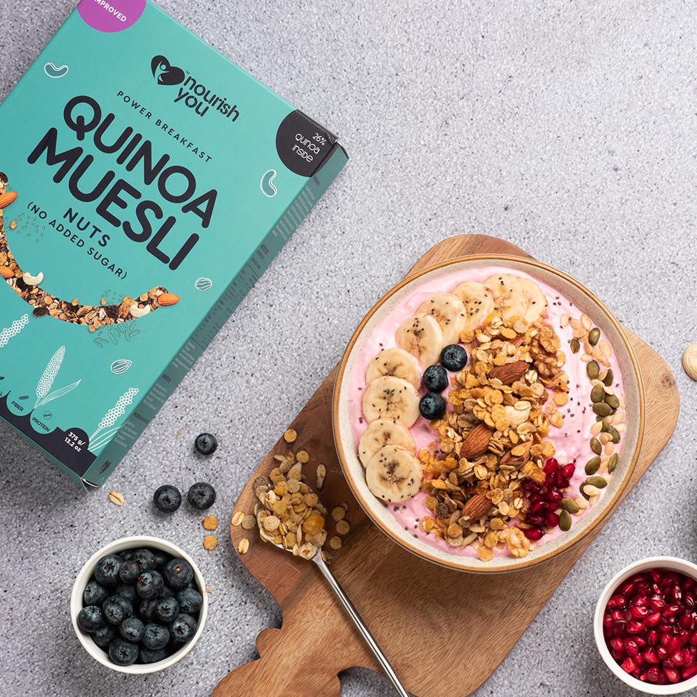 Ngũ cốc diêm mạch không đường Quinoa Muesli - No Added Sugar Nourish You  Hộp 375g | Shopee Việt Nam