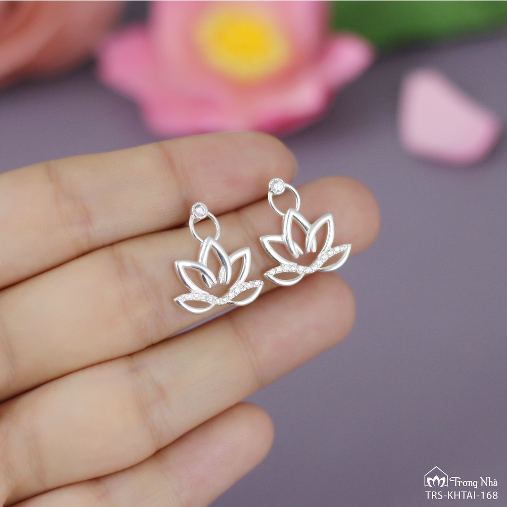 Khuyên tai Hoa sen trắng - Thanh tịnh, bình an - Trang sức Bình An - Trong Nhà