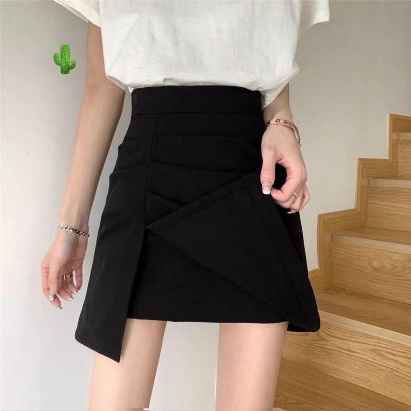 Chân váy xẻ tà 2 lốp  lưng cao hot trend B.C