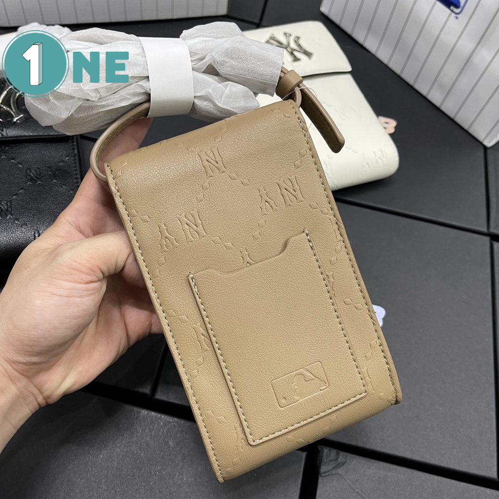 ( Chuẩn Hãng ) Túi Da Mini MLB NY Monogram Diamond Embo Cell Phone Cross Bag Full Tag Mac