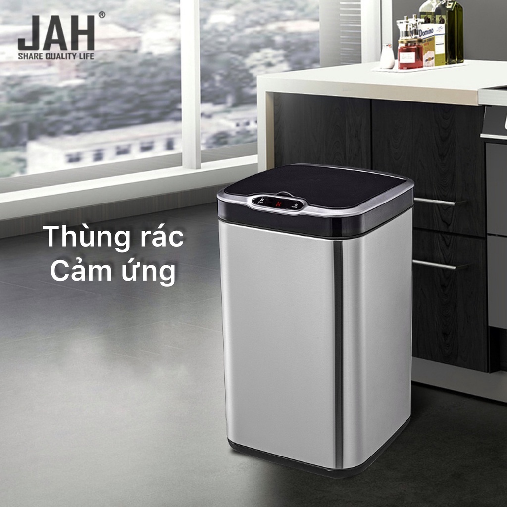 Thùng rác cảm ứng Assel 13L Inox 430 cao cấp, cảm biến tự động đóng mở nắp thông minh tiện ích