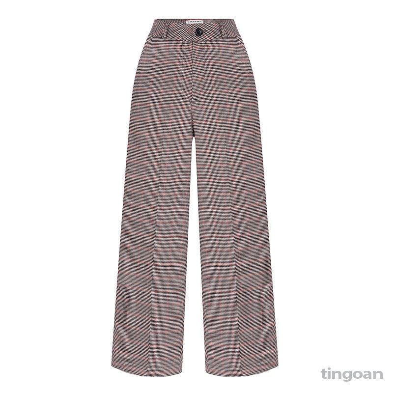 Quần ống rộng xuông cạp cao chống nhăn hack dáng kẻ caro đỏ tingoan CHARLIE CULOTTES/KĐ | BigBuy360 - bigbuy360.vn