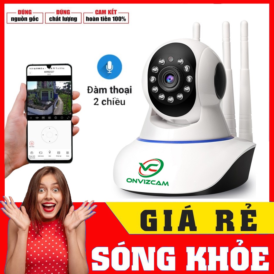 Camera không dây ONVIZCAM V3 new 2022 lắp đặt dễ dàng xem trên điện thoại tốt hơn loại camera yoosee