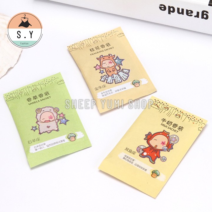 Túi Thơm Khử Mùi Mini 12 Cung Hoàng Đạo Để Tủ Quần Áo, Giày Dép, Túi Xách SHEEP YUMI SHOP TT01