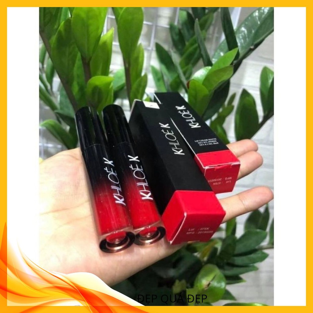 Combo 2 Son Dưỡng dạng kem Cao Cấp Khloe K Màu Đỏ Cam Rivana.Shop01 | Thế Giới Skin Care