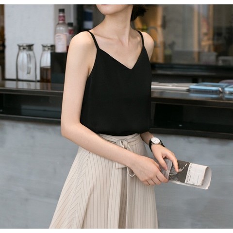 Áo 2 dây cổ tim nhiều màu , Áo dây sợi bún cổ tim đũi lụa Thiết Kế AHD03 One Store | BigBuy360 - bigbuy360.vn