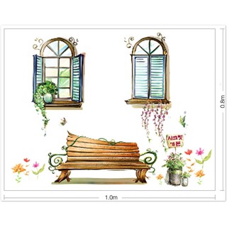 Decal dán tường decal trang trí cửa sổ cổ tích BINBIN PK144 (Có keo sẵn)