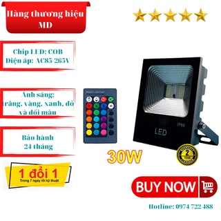 Đèn pha LED 30W đổi màu, thân nhôm dùng trang trí, sân vận động, biển quảng cáo, BH 2 năm