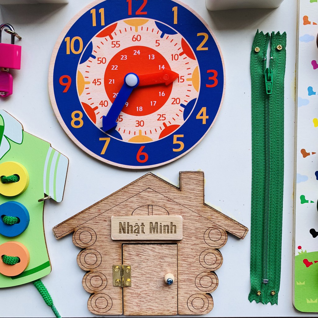 Khắc Tên Bảng Bận Rộn Busy Board Bằng Gỗ Benrikids
