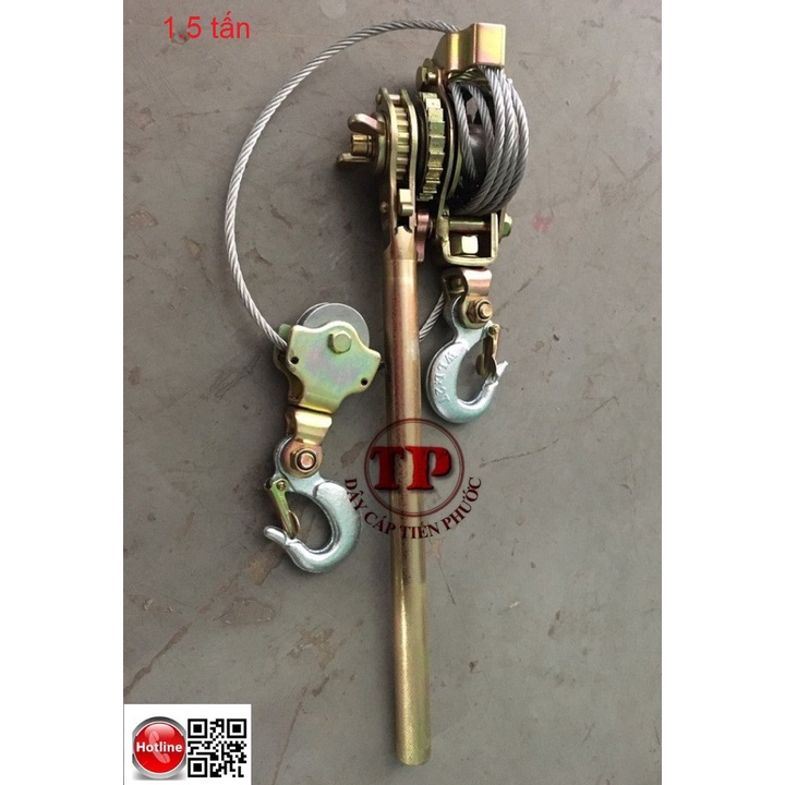 Lắc tay cáp 1.5 Tấn, 2 Tấn