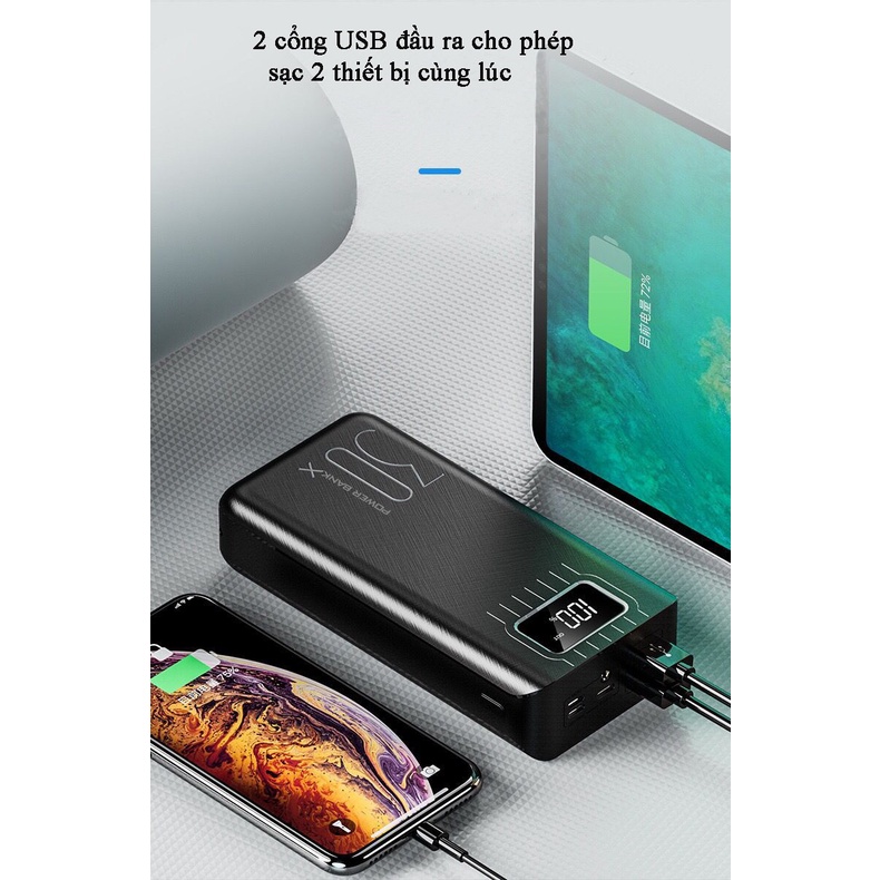 Pin dự phòng polyme 30000mAh chất lượng cao GK-YM177, 3 trong 2 ra, sạc nhanh, pin dung lượng lớn, màn hình LED-Focus