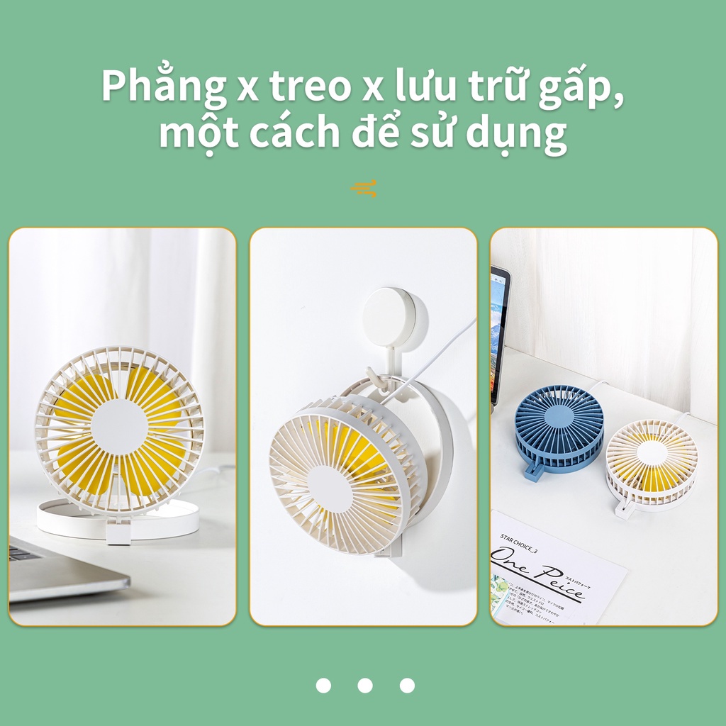 Quạt kẹp xe đẩy, treo, để bàn 2 tốc độ UBS Deli - Có thể tháo rời, dễ vệ sinh - Chống ồn - Trắng/ Xanh - 85810/85809