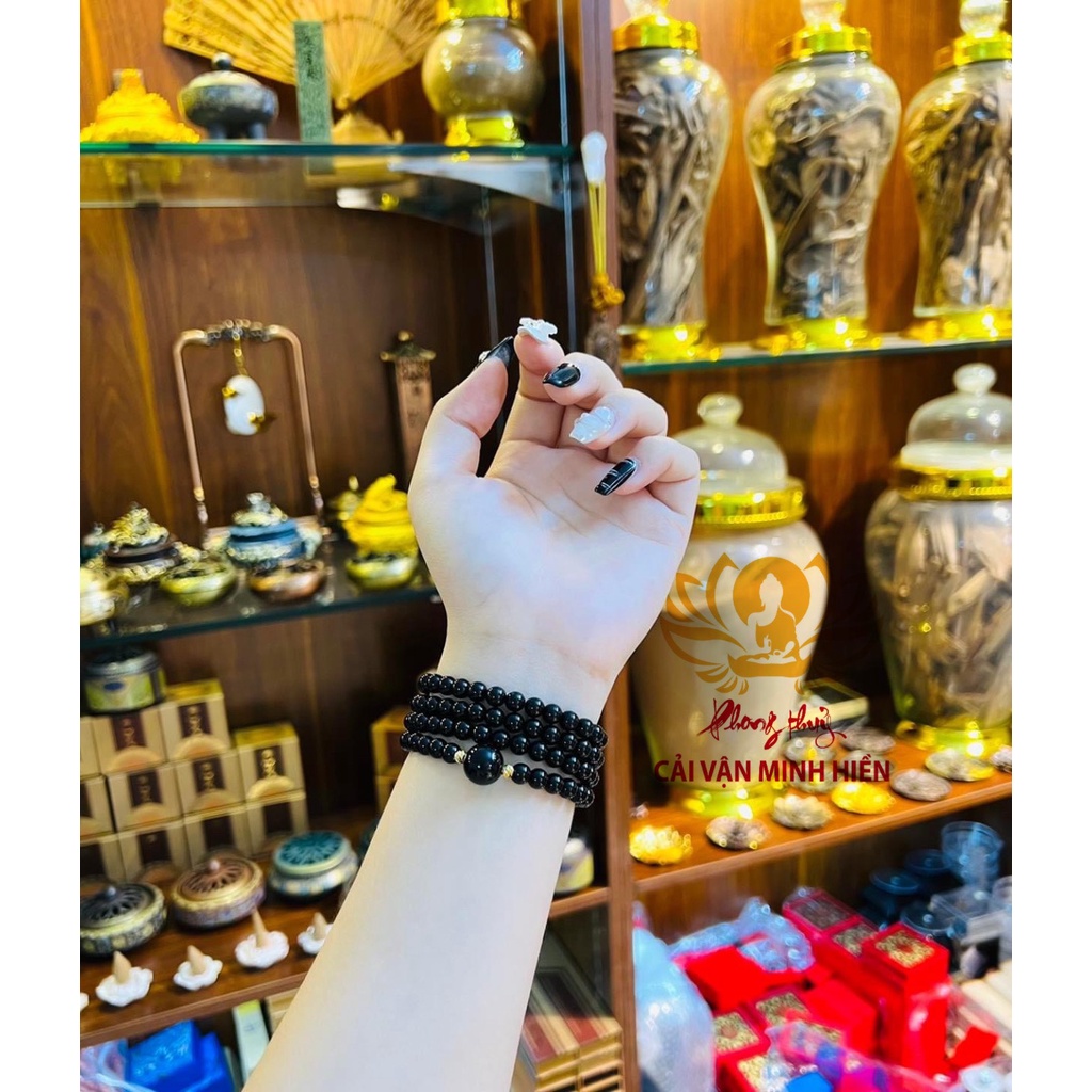 Vòng Tay Đá 108  Mix Charm Hạt  Đủ Màu Đủ Theo Mệnh Tặng Hộp + Dây Sơ Cua Cao Cấp - Quà Tặng Nam Nữ