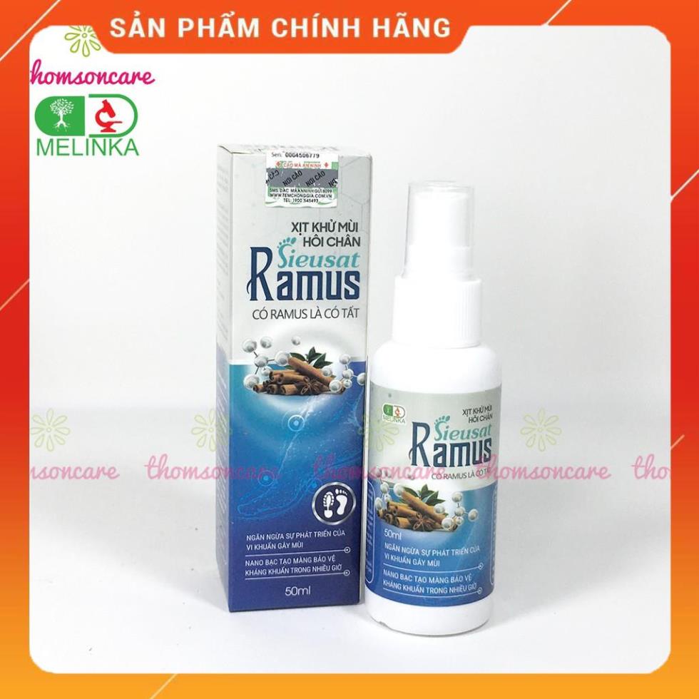 Xịt khử mùi giày, hôi chân Ramus có Nano bạc diệt khuẩn khi đi tất, giầy, hương quế xịt thơm food spray