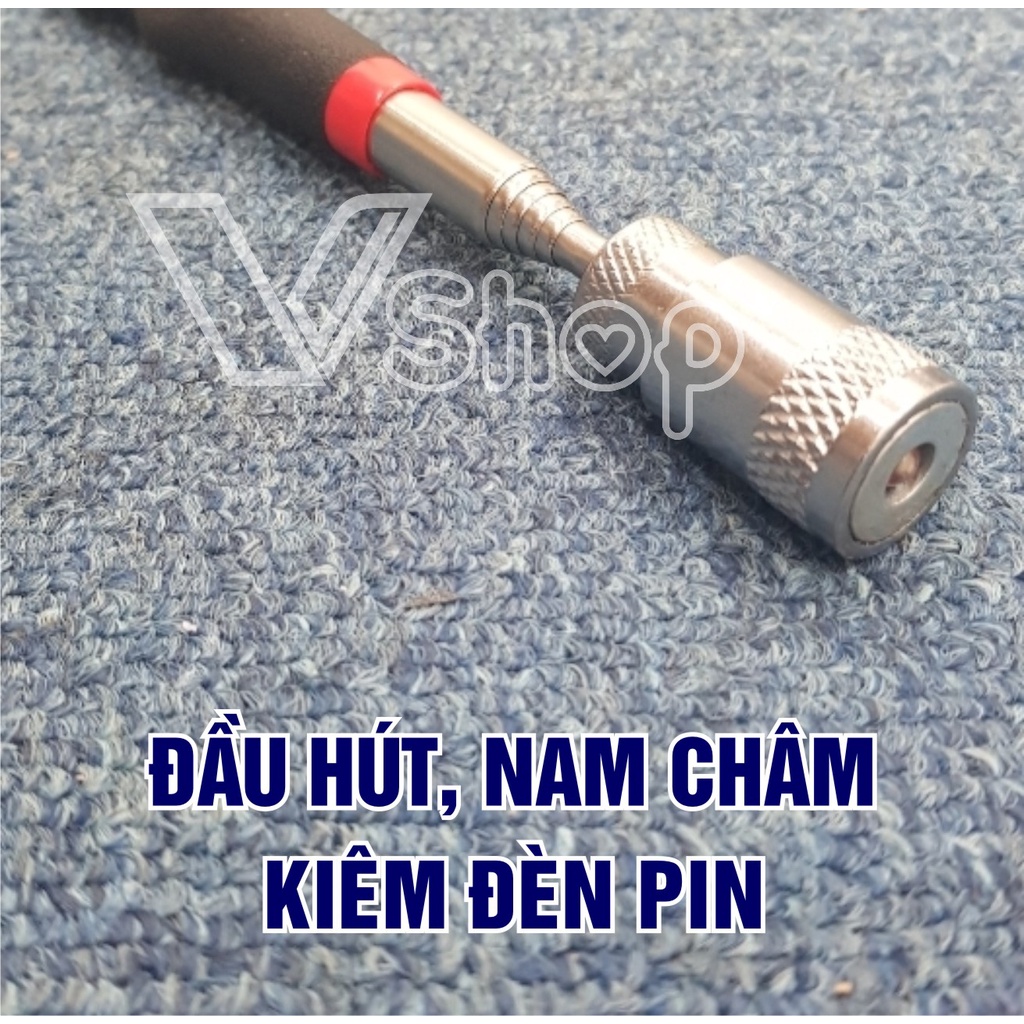 que hút nam châm, nhặt, lấy bu lông, con tán bị rơi trong hốc. lực hút mạnh, có đèn pin