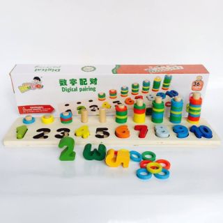 Bảng học đếm 10 bậc thang montessori