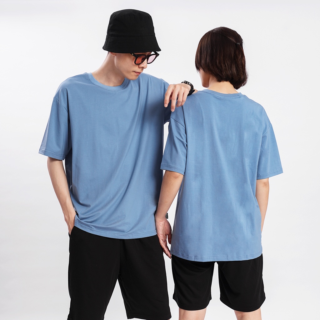Áo thun Unisex Basic Tee phông trơn nam nữ tay lỡ oversize form rộng 8 màu