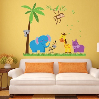 Decal dán tường Vườn thú xanh 02