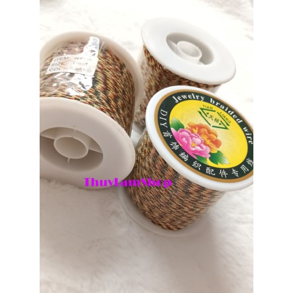 cuộn ngũ sắc co kim tuyến bự làm handmade, tết vòng, làm thuật phù chú