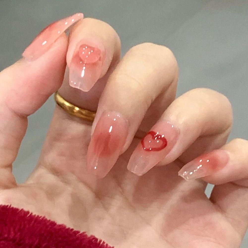 Hộp 24 Móng Tay Giả Che Phủ Toàn Diện Họa Tiết Lấp Lánh