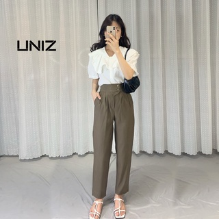 ( Ảnh Thật ) Quần baggy chát ruby cao cấp 2 cúc cạp lệch UNIZ 121