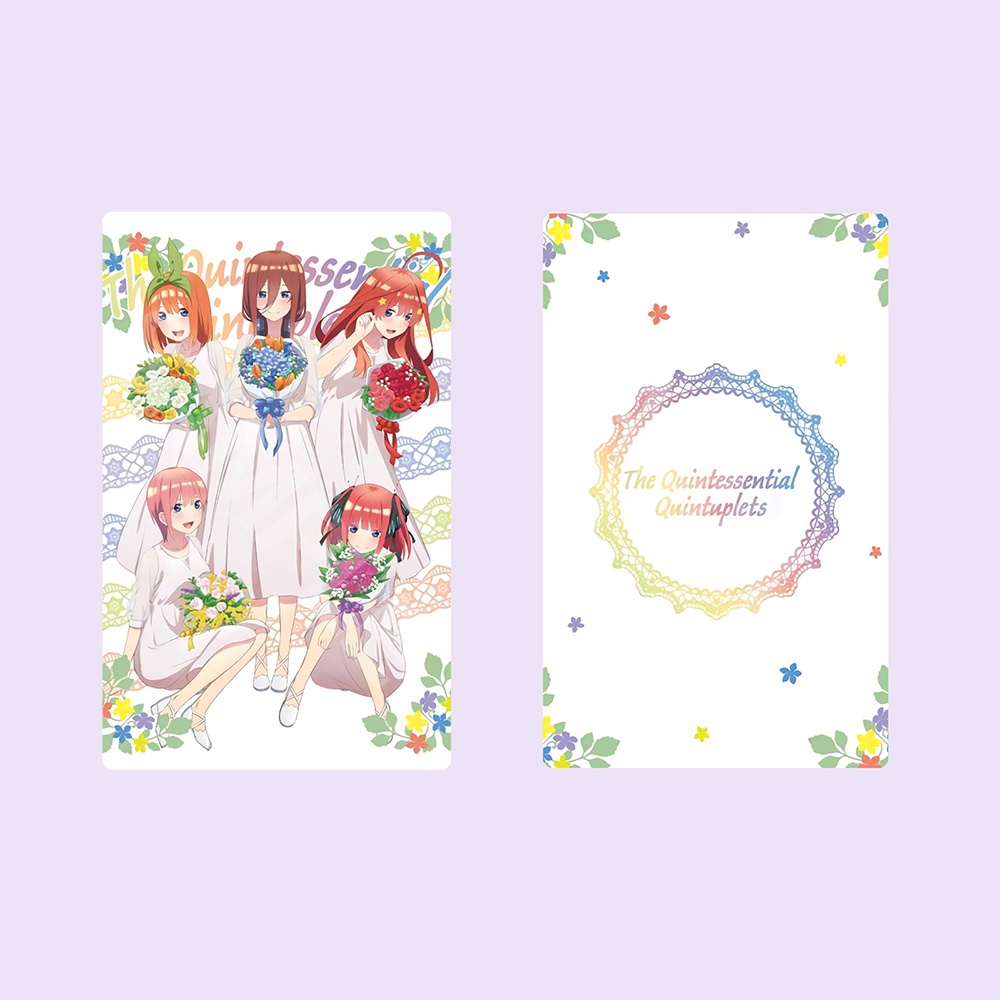 Ảnh card bo góc in hình Gotoubun No Hanayome FLOWER ver Hoa - Nhà Có 5 Nàng Dâu thẻ bo viền 5*8cm #