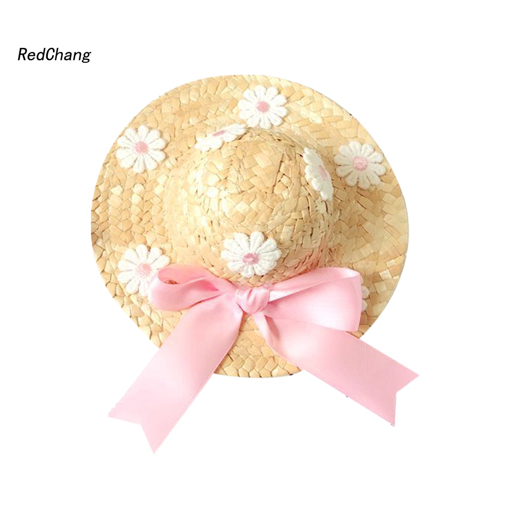 Mũ cói rộng vành thiết kế đáng yêu cho cún cưng