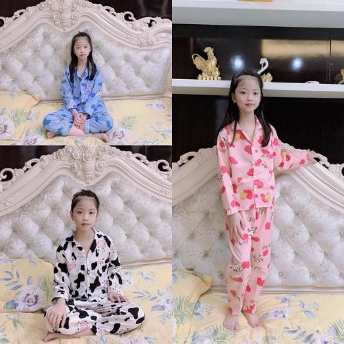 Quần áo trẻ em ,Bộ đồ ngủ pijama dài tay cho bé, với chất kate thái mềm mại từ (12 tháng - 10 tuổi) size từ 15-45kg
