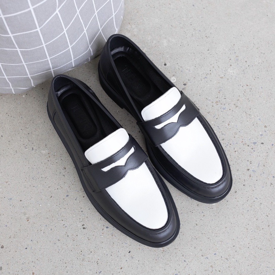 Giày da cao cấp da bò nhập khẩu Penny Loafer Off-White NLF-03