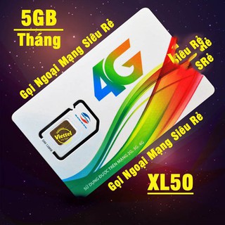 Sim 4G viettel DATA khủng 5GB tốc độ cao-XL50
