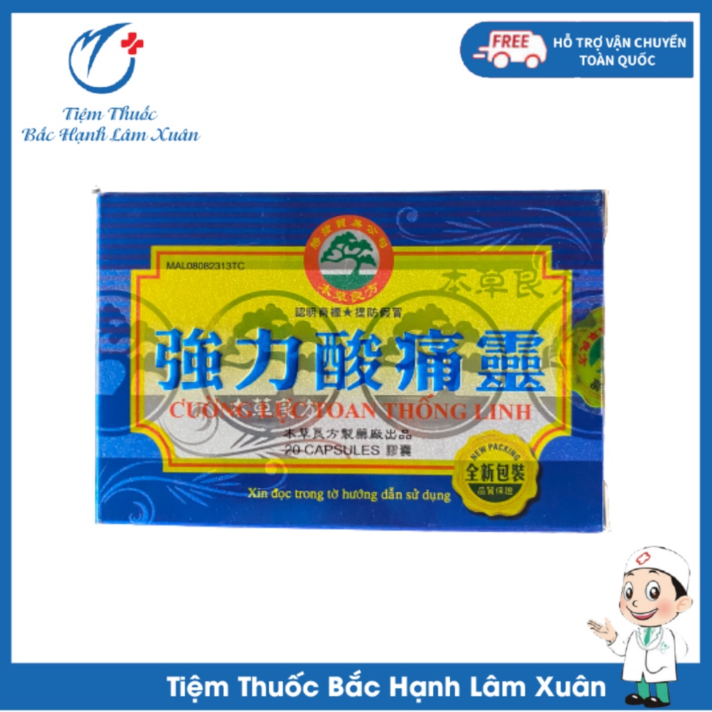 Viên Uống Cường Lực Toan Thống Linh Giảm Đau Nhức Xương Khớp Hộp 20 Viên