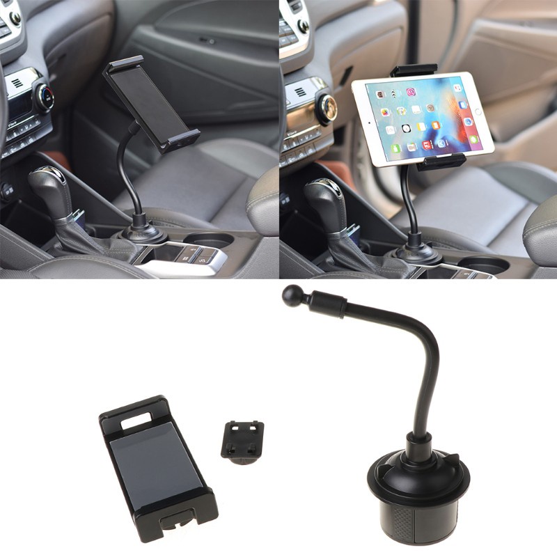 Alli Universal Gooseneck Adjustable Car Cup Holder Mount Cradle for iphone iPad Samsung Galaxy Xiaomi Huawei 5.5&quot;-11&quot; Cellphone or Tablet