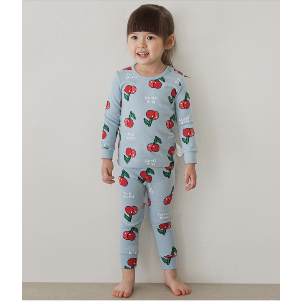 Bộ dài tay cordi họa tiết quả nhiều màu Nga Fish B5QM7