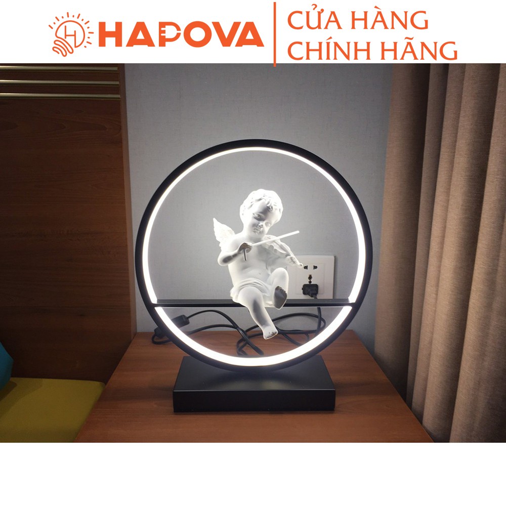 Đèn để bàn, đèn ngủ để bàn HAPOVA AMORY trang trí sang trọng có 3 chế độ sáng, bảo hành 12 tháng DGT 3028
