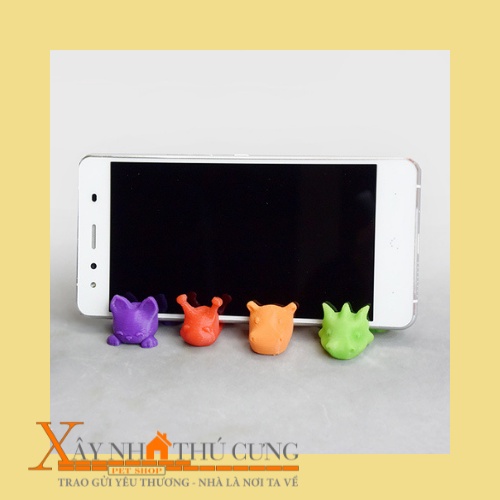 Móc khóa giá đỡ điện thoại hình thú 2 in 1 - ms1