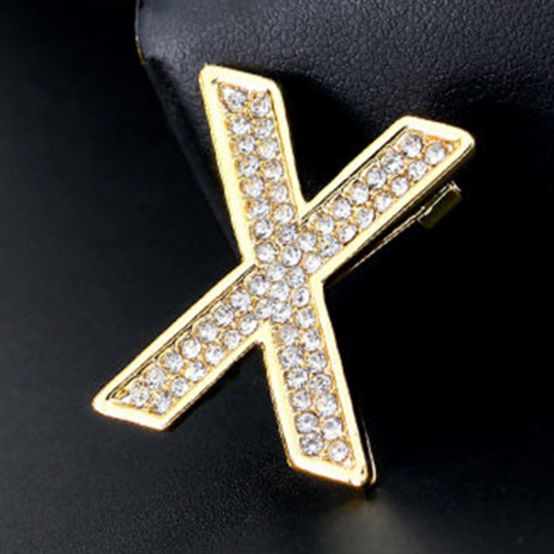 Ghim bảng chữ cái Rhinestone thời trang Hàn Quốc