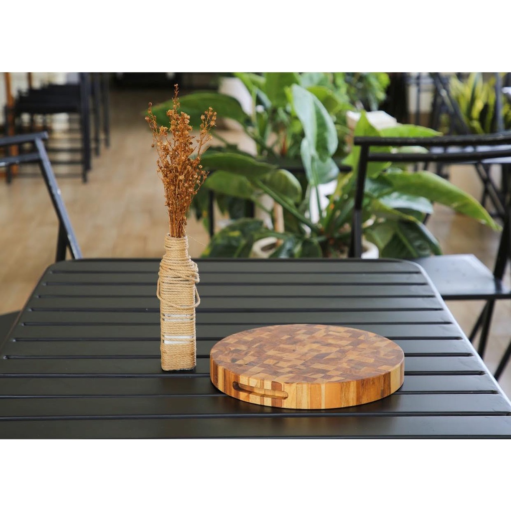 Thớt Gỗ Teak Cao Cấp - Cắt Thái, Trang Trí - 30x30x2,5cm - TDC01