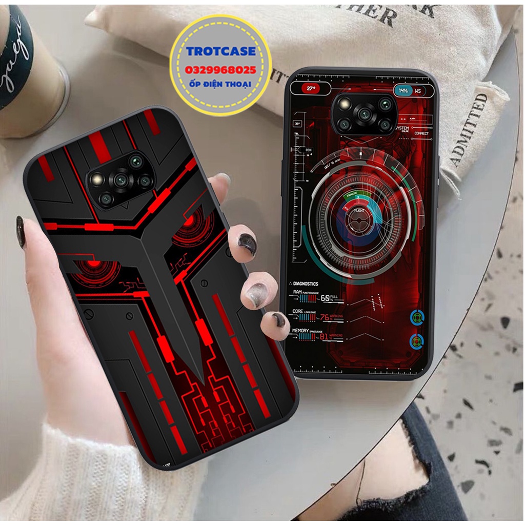 Ốp lưng Xiaomi Poco X3 / Poco X3 Pro in vân chìm xanh đỏ vàng theo đường kẻ và khoảng màu siêu đẹp , sắc nét