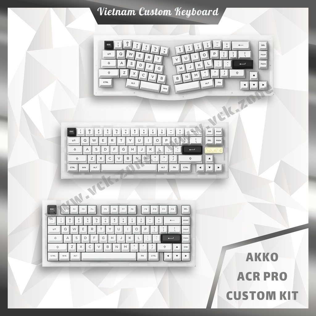 Custom KIT Akko ACR Pro | Giá Rẻ Hiệu Năng Cao | KIT Bàn Phím Full Option | Alice Plus 68 75 | VCK